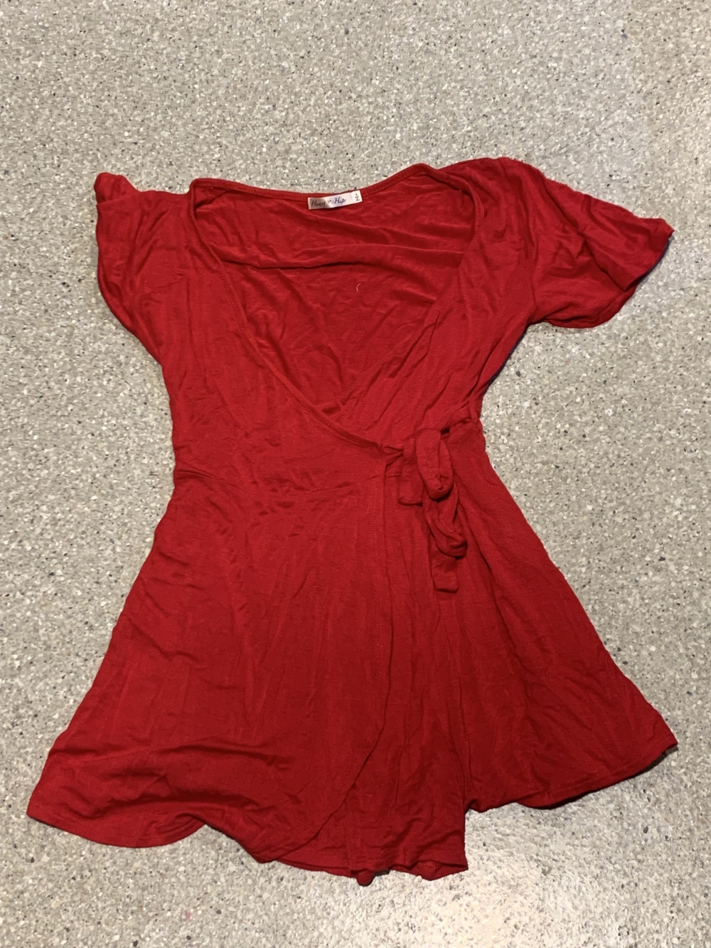 #694 "Hearts&Hips" Red Wrap Romper